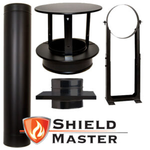 5" (125mm) Shieldmaster Twin Wall Flue Pipe - Black