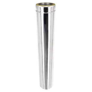 Straight Length 1000mm Twin Wall Insulated Flue Pipe - 5" (125mm)