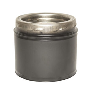 Twin Wall 120mm Pipe Inc Locking Band  - 6" (150mm) - Sflue Black