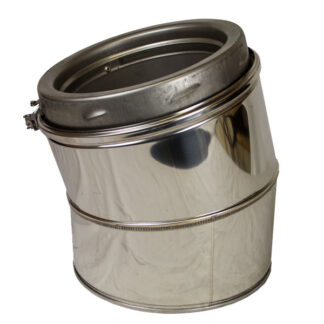Elbow 15° Inc Locking Band Sflue - 6" (150mm)
