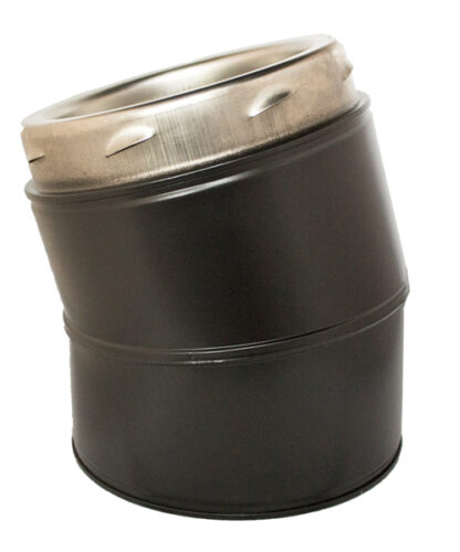 Elbow 15° Inc Locking Band  - 6" (150mm) - Sflue Black