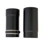 250mm 2 Part Adjustable Pipe 5" (125mm) - Matt Black
