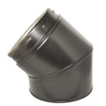 Elbow 45° Inc Locking Band  - 6" (150mm) - Sflue Black