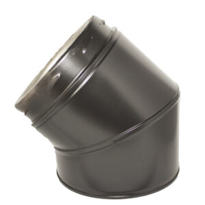 Elbow 45° Inc Locking Band  - 6" (150mm) - Sflue Black