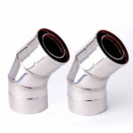 Stovax Balanced Flue Kit - 2 x 45° Bends (For Use With Top Exit, Vertical)