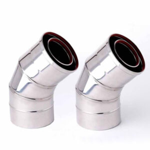 Stovax Balanced Flue Kit - 2 x 45° Bends (For Use With Top Exit, Vertical)