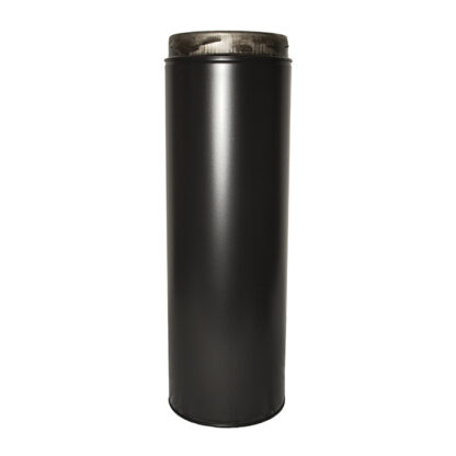 Twin Wall 500mm Pipe Inc Locking Band Sflue Black - 5" (125mm)