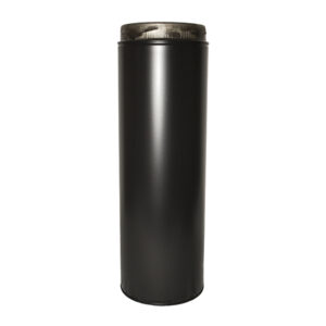 Twin Wall 1000mm Pipe Inc Locking Band  - 6" (150mm) - Sflue Black
