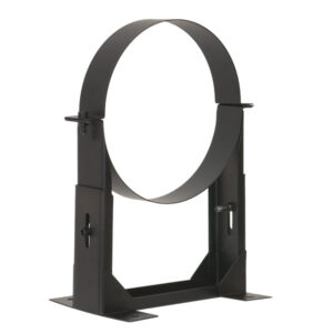 Adjustable Wall Bracket Support 80-130mm For Twin Wall Flue Pipe - 6" (150mm) - Black
