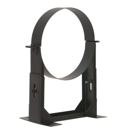 Adjustable Wall Bracket Support 80-130mm For Twin Wall Flue Pipe - 6" (150mm) - Black
