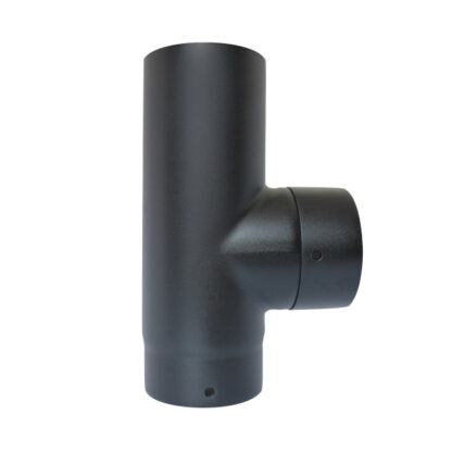 90° Tee Piece With Cap 7" (175mm) - Matt Black