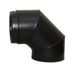 Elbow 90° Inc Locking Band  - 6" (150mm) - Sflue Black