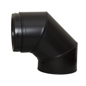 Elbow 90° Inc Locking Band  - 6" (150mm) - Sflue Black