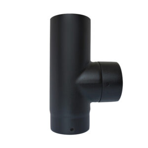 90° Tee Piece With Cap 5" (125mm) - Gloss Black