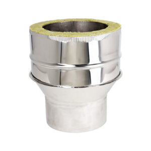Increasing Adapter From Single Wall To Twin Wall Insulated Flue Pipe - 4" (100mm) - 5" (125mm)