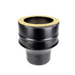 Adapter From Single Wall To Twin Wall Pipe - 8" (200mm) - Black