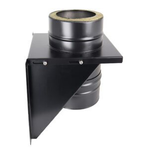 Adjustable Base Support - Twin Wall Insulated Flue Pipe - 6" (150mm) - Black
