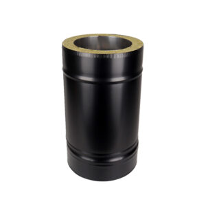 Adjustable Length 250mm-350mm Twin Wall Insulated Flue Pipe - 6" (150mm) - Black