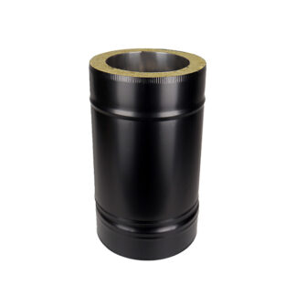 Adjustable Length 250mm-350mm Twin Wall Insulated Flue Pipe - 5" (125mm) -Black