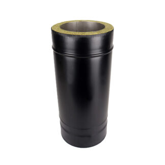Adjustable Length 350mm-500mm Twin Wall Insulated Flue Pipe - 5" (125mm) - Black