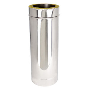 Adjustable Length 500mm-880mm Twin Wall Insulated Flue Pipe - 5" (125mm)