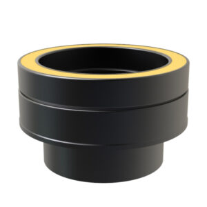 KW Pro Flat Adapter From Single Wall To Twin Wall - 5" (125mm) - Black