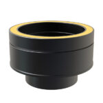KW Pro Flat Increasing Adapter From Single Wall To Twin Wall 4"-5" -  Black
