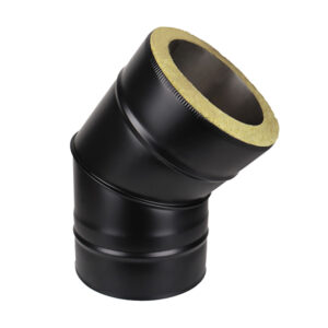 Elbow 45° Twin Wall Insulated Flue Pipe - 6" (150mm) - Black