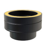 KW Pro Flat Adapter From Single Wall To Twin Wall - 4" (100mm) - Black