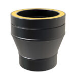 KW Pro Adapter From Single Wall To Twin Wall - 6" (150mm) - Black