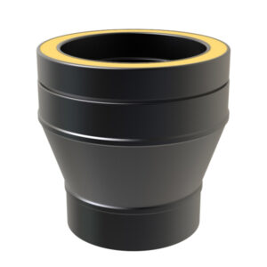 KW Pro Increasing Adapter From Single Wall 3" (80mm) - 4" (100mm) -  Black
