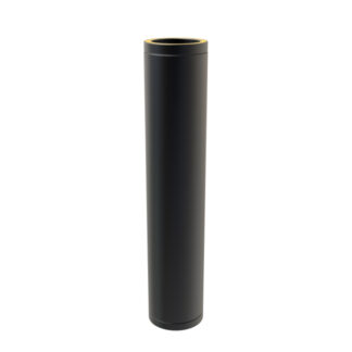 KW Pro Twin Wall Flue Pipe 1000mm - 3" (80mm) -  Black
