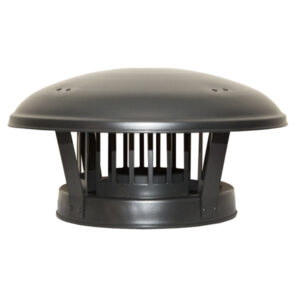 Rain Cap Birdguard Inc Locking Band  - 6" (150mm) - Sflue Black