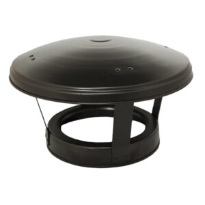 Rain Cap Inc Locking Band  - 6" (150mm) - Sflue Black