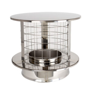 Rain Cap With Bird Guard For Twin Wall Flue Pipe - 5" (125mm)