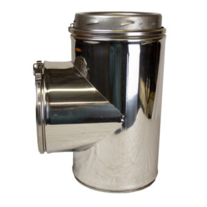 Twin Wall Flue Pipe 90° Tee Inc Locking Band Sflue - 6" (150mm)