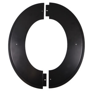Vitreous Enamelled Split Angled Rosette Collar 5" (125mm)  - Matt Black