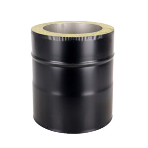 Straight Length 200mm Twin Wall Insulated Flue Pipe - 6" (150mm) - Black