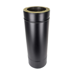 Straight Length 500mm Twin Wall Insulated Flue Pipe - 6" (150mm) - Black
