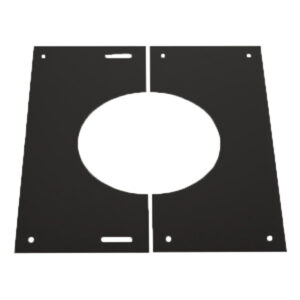Finishing Plate 0-30° For Twin Wall Flue Pipe - 6" (150mm) - Black
