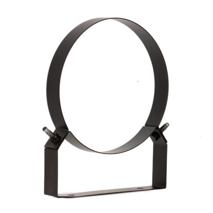 Fixed Wall Bracket Support 50mm For Twin Wall Flue Pipe - 6" (150mm) - Black
