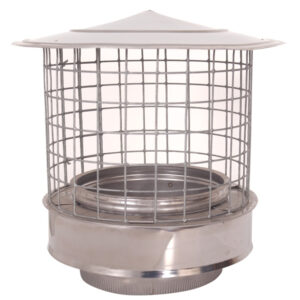 Rain Cap With Birdguard For Twin Wall Flue Pipe - 8" (200mm)
