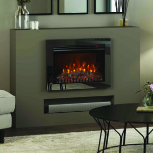 Be Modern Adali Wall Mounted Electric Fire - Black Nickel
