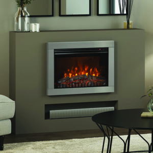 Be Modern Adali Wall Mounted Electric Fire - Brushed Steel