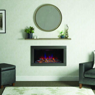 Be Modern Avella Wall Mounted Electric Fire - Black Nickel