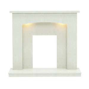 Be Modern Isabelle Manila Marble Fire Surround With Lights - Rebate 45mm