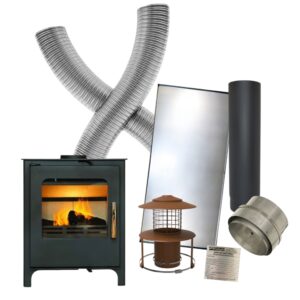 Beltane Chew Ecodesign 4.6kw Defra Multifuel Stove & Flexible Flue Liner Kit