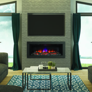 Be Modern Avella Grande Wall Mounted Electric Fire - Matt Black