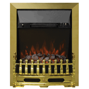 Be Modern Bayden Inset LED Electric Fire With Coal Effect - Brass