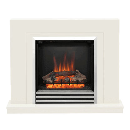Be Modern Colby 38" Stone Electric Fireplace - Chrome Fire Finish - Image 3